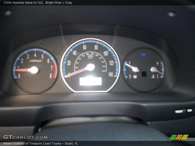 Bright Silver / Gray 2009 Hyundai Santa Fe GLS