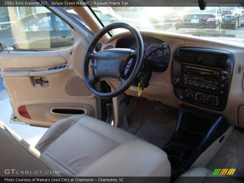 Spruce Green Metallic / Medium Prairie Tan 2001 Ford Explorer XLT