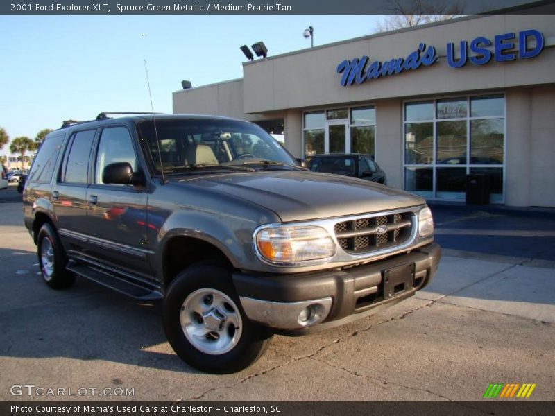 Spruce Green Metallic / Medium Prairie Tan 2001 Ford Explorer XLT