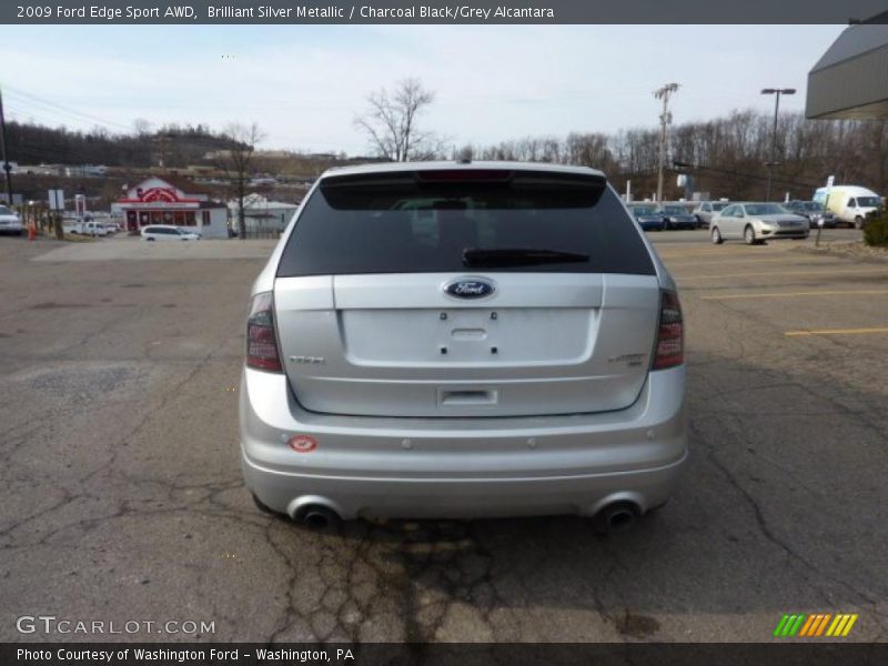 Brilliant Silver Metallic / Charcoal Black/Grey Alcantara 2009 Ford Edge Sport AWD