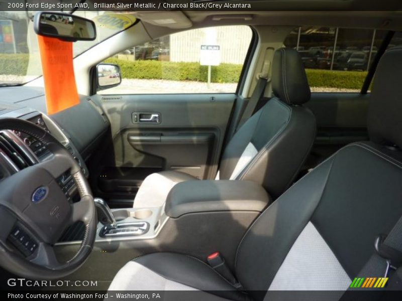 Brilliant Silver Metallic / Charcoal Black/Grey Alcantara 2009 Ford Edge Sport AWD