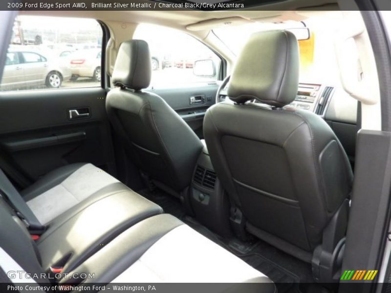 Brilliant Silver Metallic / Charcoal Black/Grey Alcantara 2009 Ford Edge Sport AWD