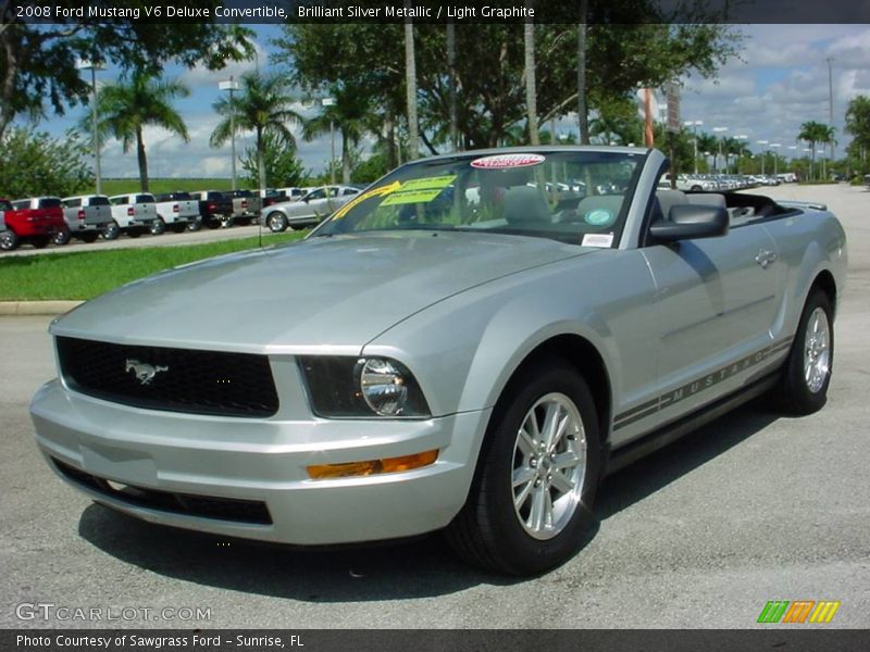 Brilliant Silver Metallic / Light Graphite 2008 Ford Mustang V6 Deluxe Convertible