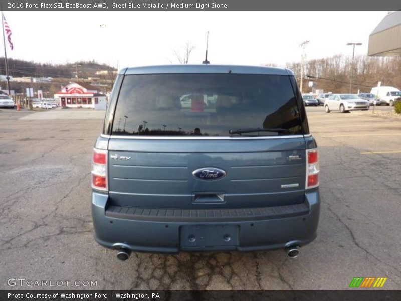 Steel Blue Metallic / Medium Light Stone 2010 Ford Flex SEL EcoBoost AWD