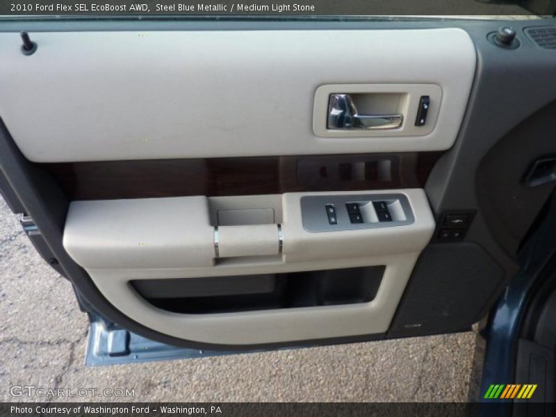Steel Blue Metallic / Medium Light Stone 2010 Ford Flex SEL EcoBoost AWD