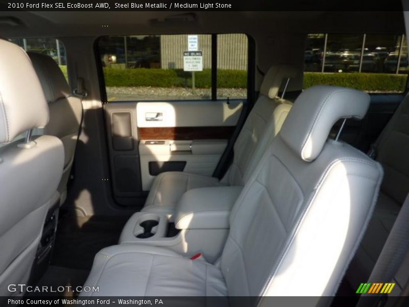 Steel Blue Metallic / Medium Light Stone 2010 Ford Flex SEL EcoBoost AWD