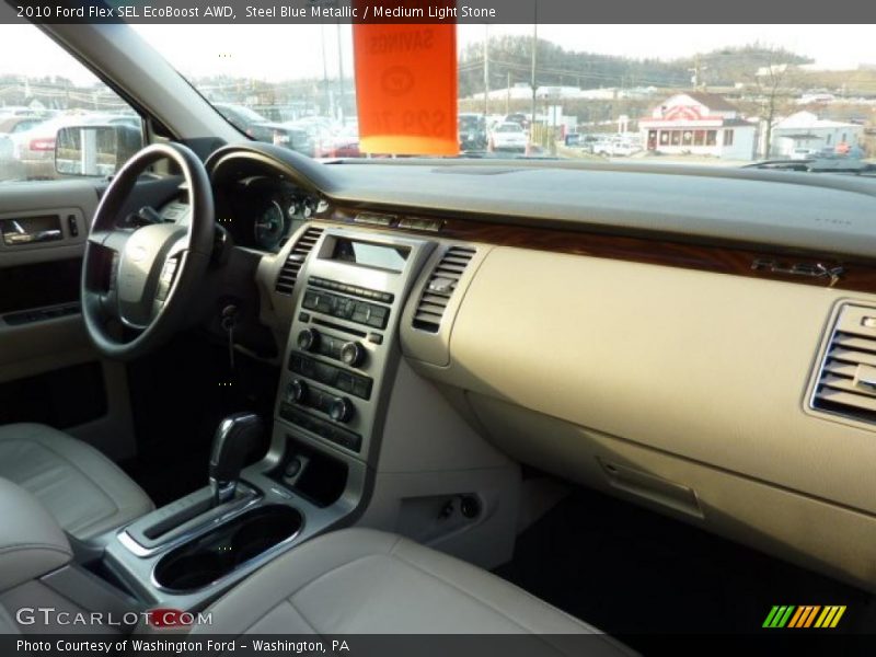 Steel Blue Metallic / Medium Light Stone 2010 Ford Flex SEL EcoBoost AWD