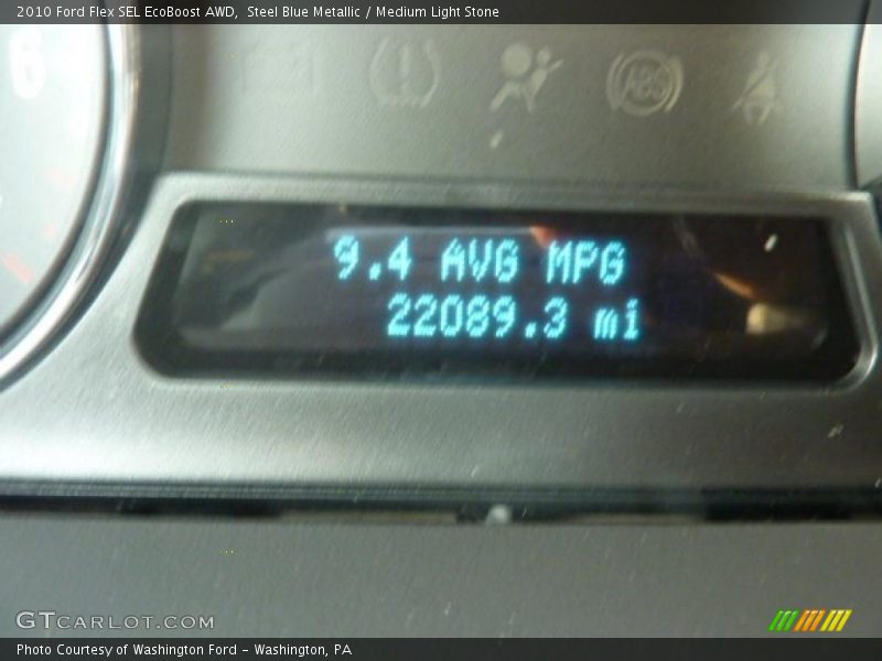 Steel Blue Metallic / Medium Light Stone 2010 Ford Flex SEL EcoBoost AWD