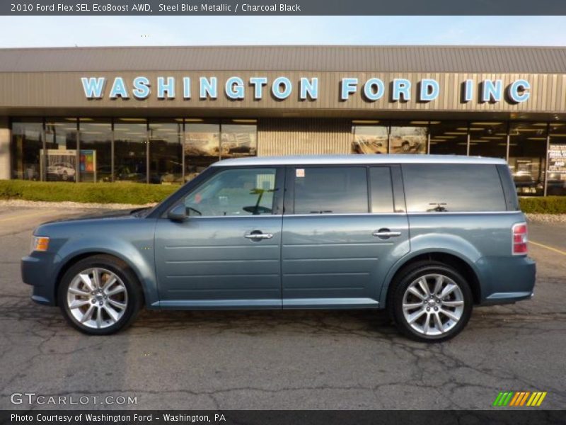 Steel Blue Metallic / Charcoal Black 2010 Ford Flex SEL EcoBoost AWD