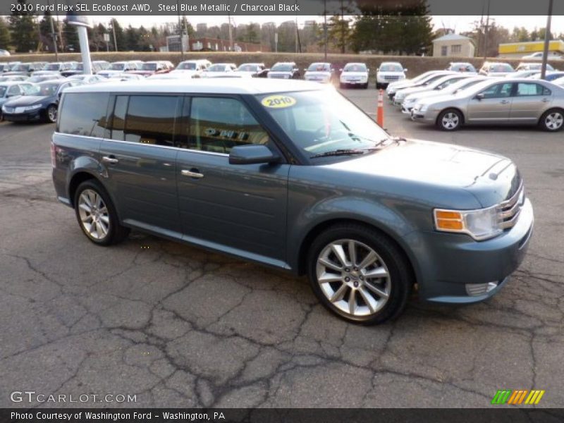 Steel Blue Metallic / Charcoal Black 2010 Ford Flex SEL EcoBoost AWD