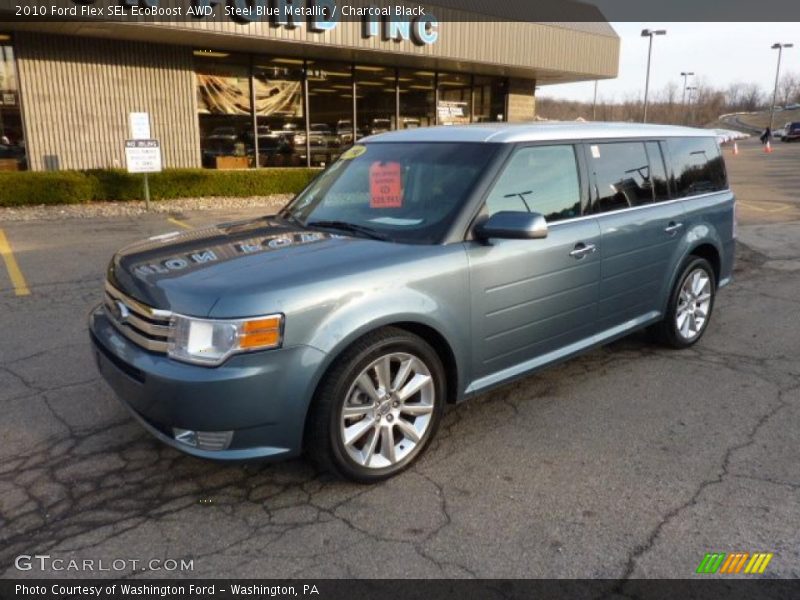 Steel Blue Metallic / Charcoal Black 2010 Ford Flex SEL EcoBoost AWD