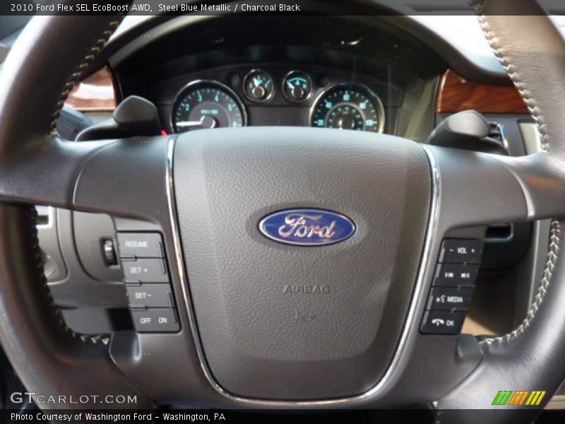 Steel Blue Metallic / Charcoal Black 2010 Ford Flex SEL EcoBoost AWD