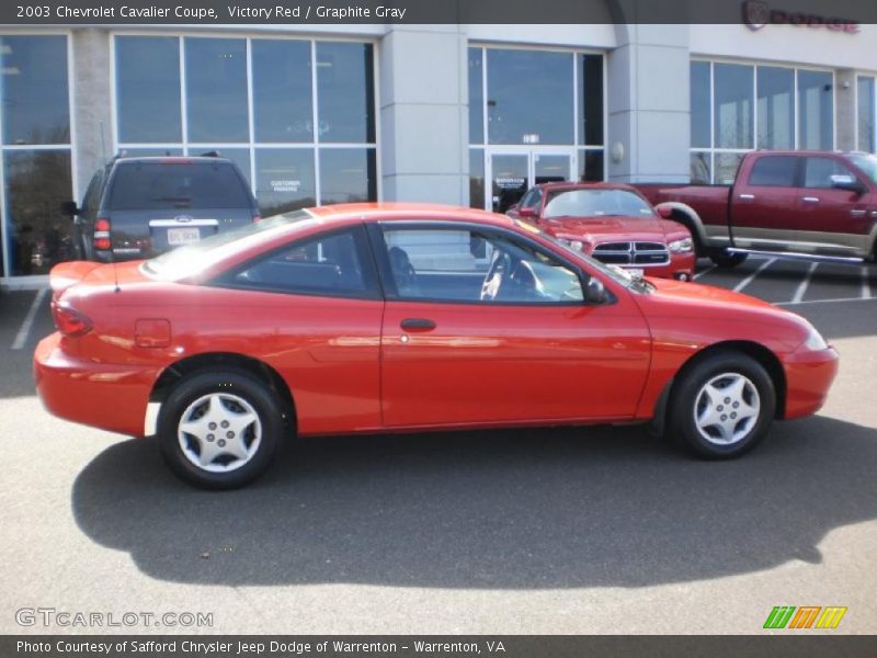 Victory Red / Graphite Gray 2003 Chevrolet Cavalier Coupe