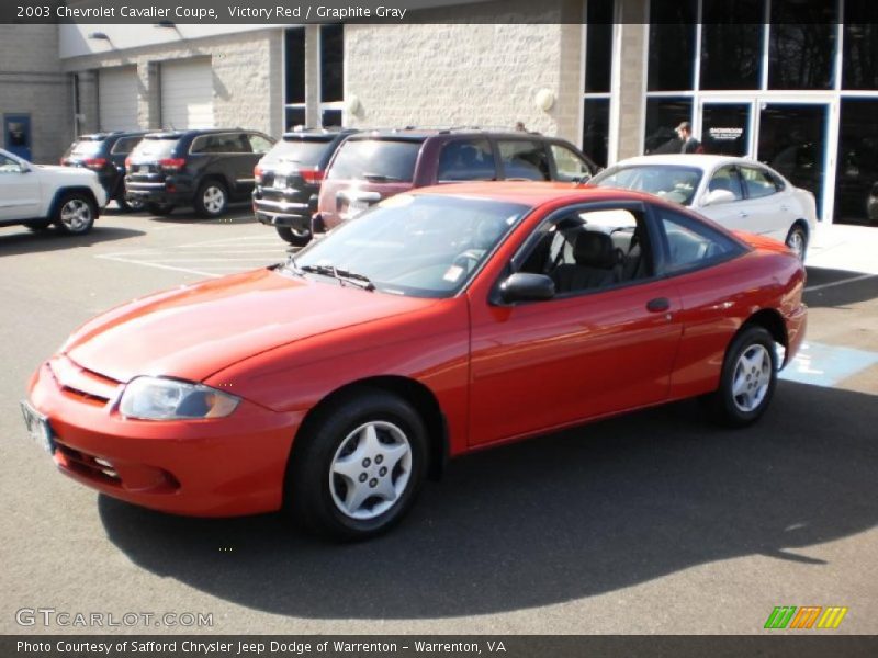 Victory Red / Graphite Gray 2003 Chevrolet Cavalier Coupe