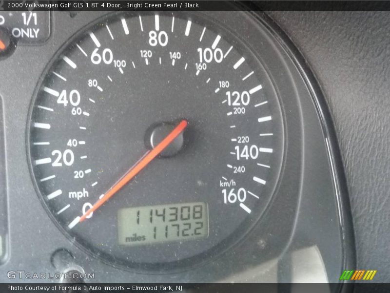 Bright Green Pearl / Black 2000 Volkswagen Golf GLS 1.8T 4 Door