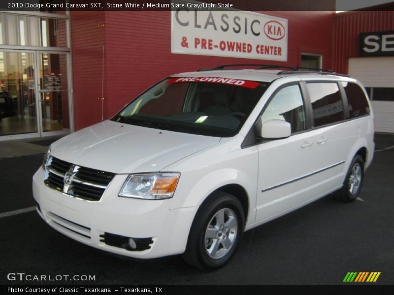 Stone White / Medium Slate Gray/Light Shale 2010 Dodge Grand Caravan SXT