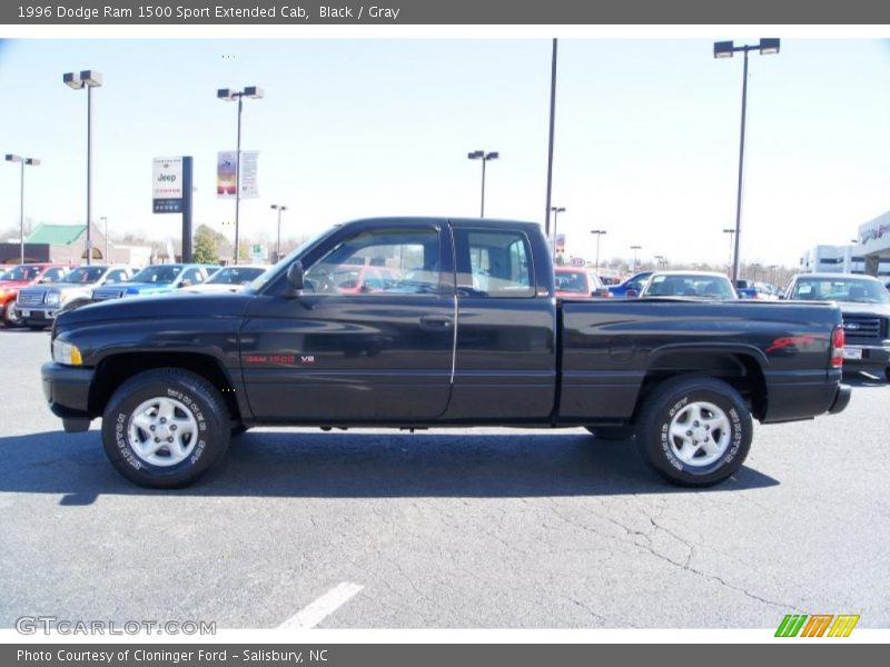 Black / Gray 1996 Dodge Ram 1500 Sport Extended Cab