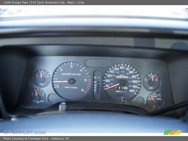 Black / Gray 1996 Dodge Ram 1500 Sport Extended Cab