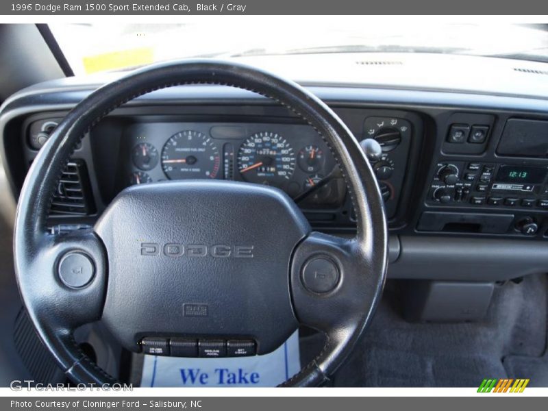 Black / Gray 1996 Dodge Ram 1500 Sport Extended Cab