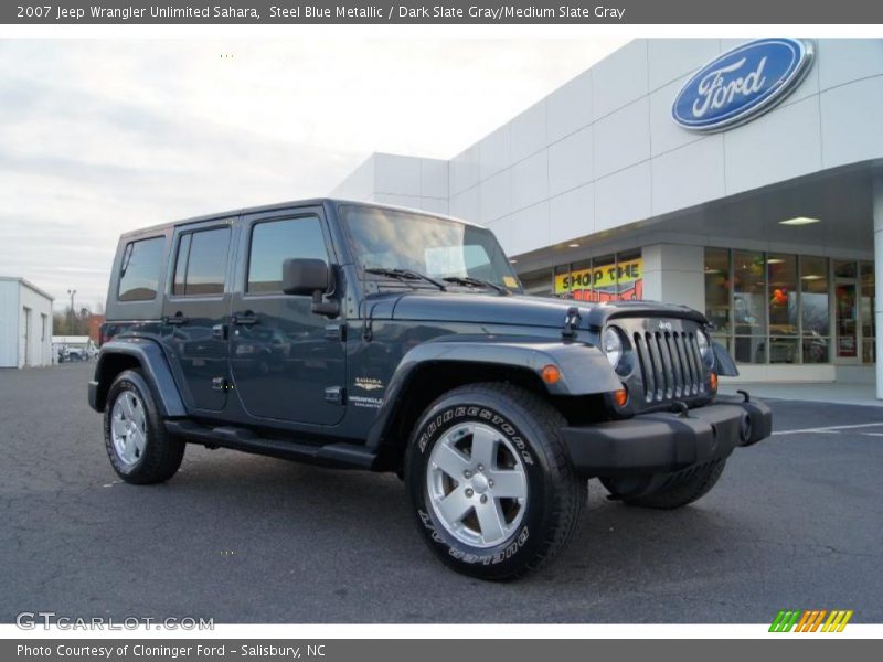 Steel Blue Metallic / Dark Slate Gray/Medium Slate Gray 2007 Jeep Wrangler Unlimited Sahara