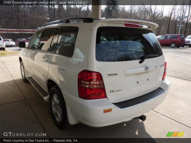 Super White / Ivory 2003 Toyota Highlander Limited 4WD