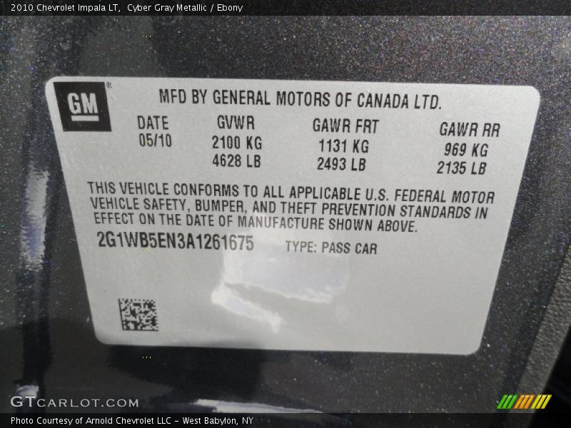 Cyber Gray Metallic / Ebony 2010 Chevrolet Impala LT