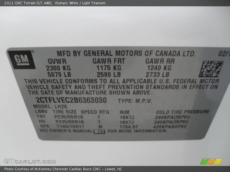 Olympic White / Light Titanium 2011 GMC Terrain SLT AWD