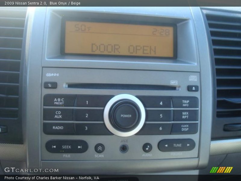Blue Onyx / Beige 2009 Nissan Sentra 2.0