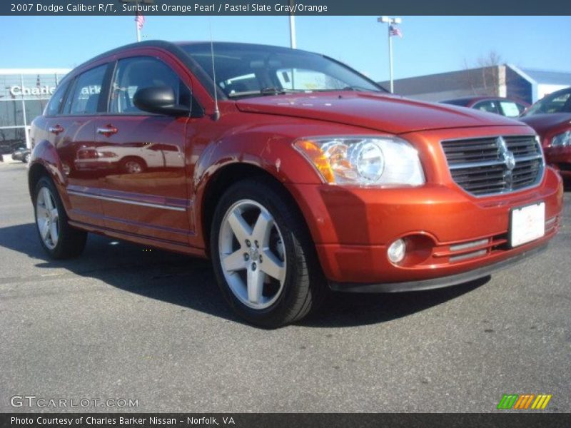 Sunburst Orange Pearl / Pastel Slate Gray/Orange 2007 Dodge Caliber R/T