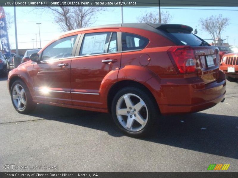 Sunburst Orange Pearl / Pastel Slate Gray/Orange 2007 Dodge Caliber R/T