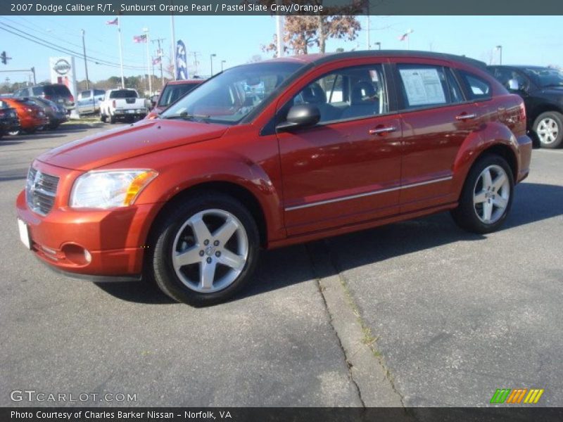 Sunburst Orange Pearl / Pastel Slate Gray/Orange 2007 Dodge Caliber R/T
