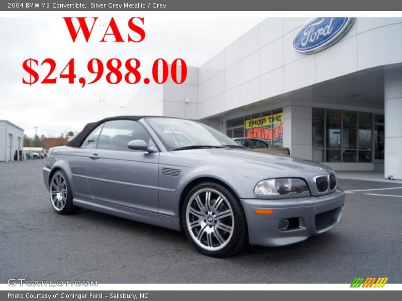 Silver Grey Metallic / Grey 2004 BMW M3 Convertible