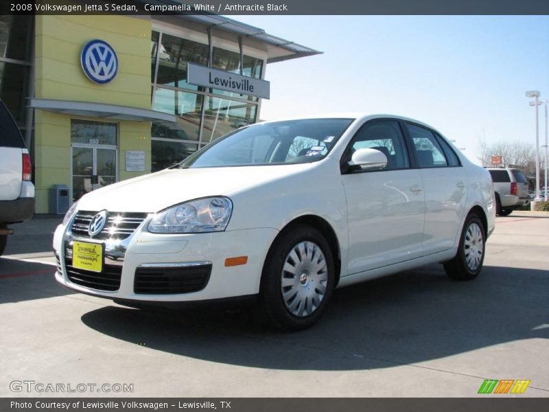 Campanella White / Anthracite Black 2008 Volkswagen Jetta S Sedan