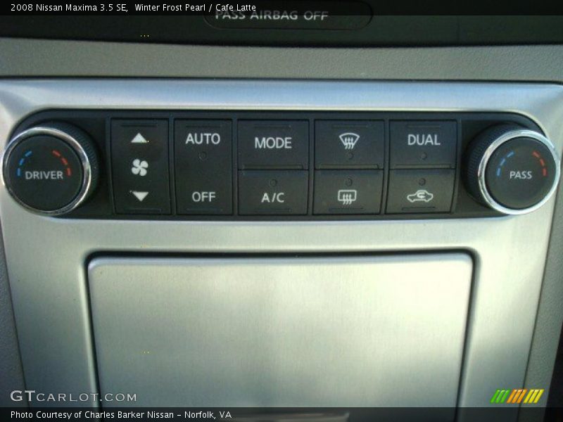 Winter Frost Pearl / Cafe Latte 2008 Nissan Maxima 3.5 SE