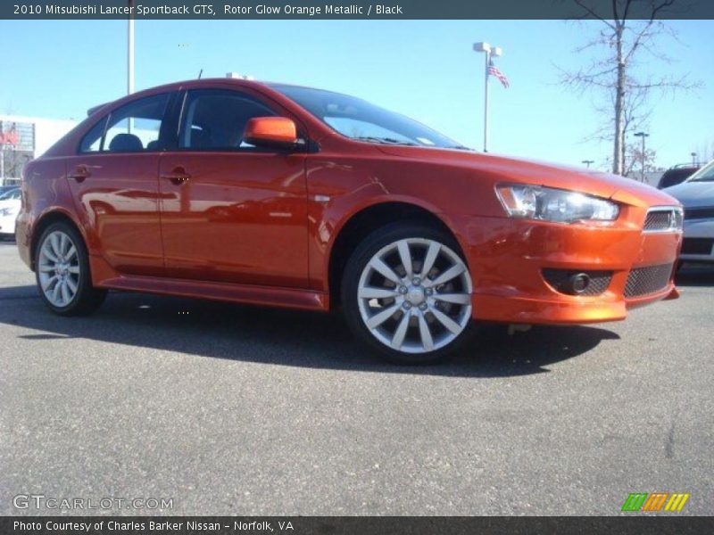 Rotor Glow Orange Metallic / Black 2010 Mitsubishi Lancer Sportback GTS