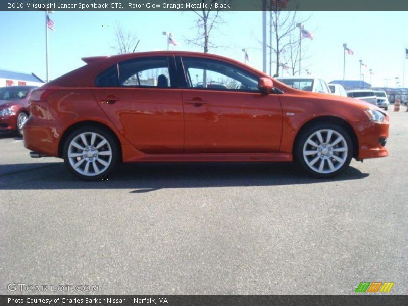 Rotor Glow Orange Metallic / Black 2010 Mitsubishi Lancer Sportback GTS