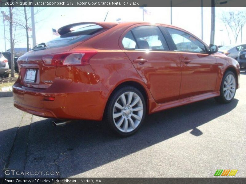 Rotor Glow Orange Metallic / Black 2010 Mitsubishi Lancer Sportback GTS