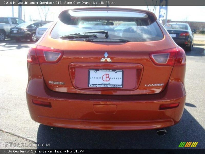 Rotor Glow Orange Metallic / Black 2010 Mitsubishi Lancer Sportback GTS