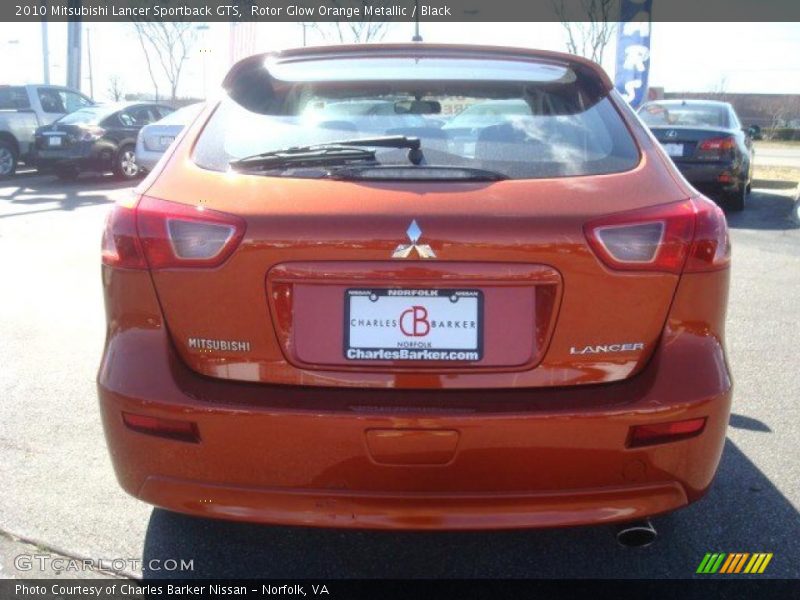 Rotor Glow Orange Metallic / Black 2010 Mitsubishi Lancer Sportback GTS