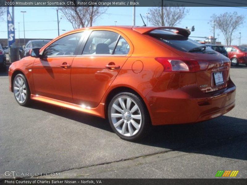 Rotor Glow Orange Metallic / Black 2010 Mitsubishi Lancer Sportback GTS