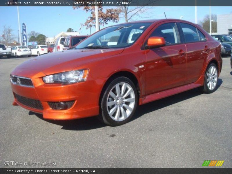 Rotor Glow Orange Metallic / Black 2010 Mitsubishi Lancer Sportback GTS