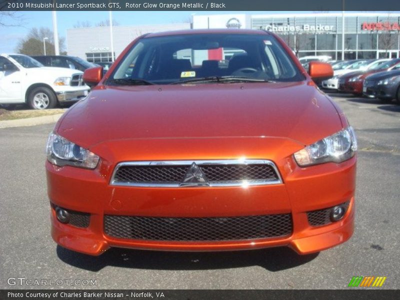 Rotor Glow Orange Metallic / Black 2010 Mitsubishi Lancer Sportback GTS