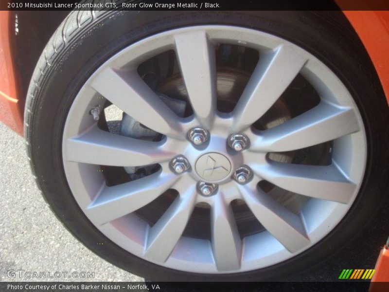 Rotor Glow Orange Metallic / Black 2010 Mitsubishi Lancer Sportback GTS