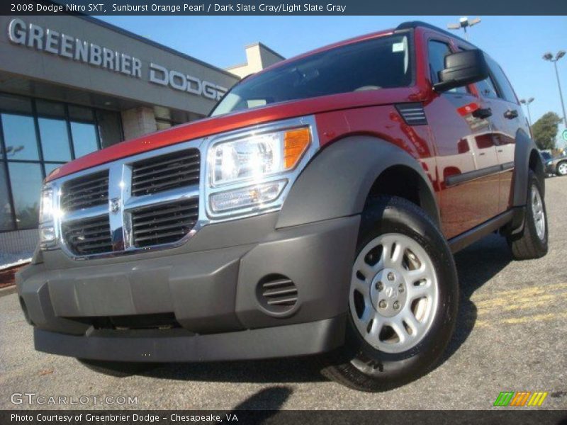 Sunburst Orange Pearl / Dark Slate Gray/Light Slate Gray 2008 Dodge Nitro SXT