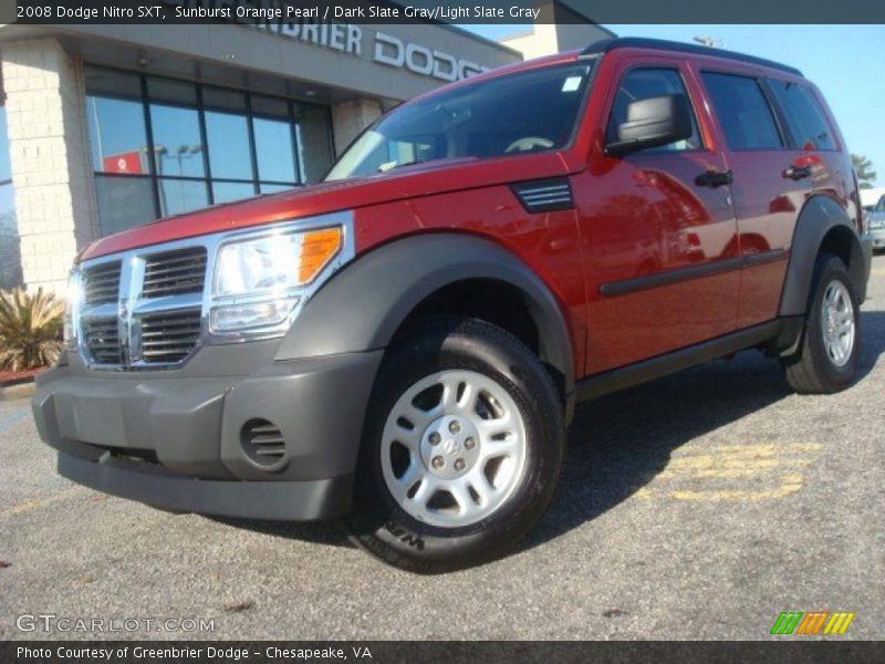 Sunburst Orange Pearl / Dark Slate Gray/Light Slate Gray 2008 Dodge Nitro SXT