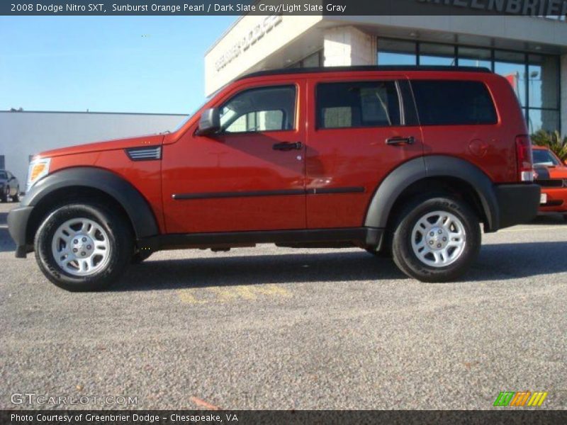 Sunburst Orange Pearl / Dark Slate Gray/Light Slate Gray 2008 Dodge Nitro SXT