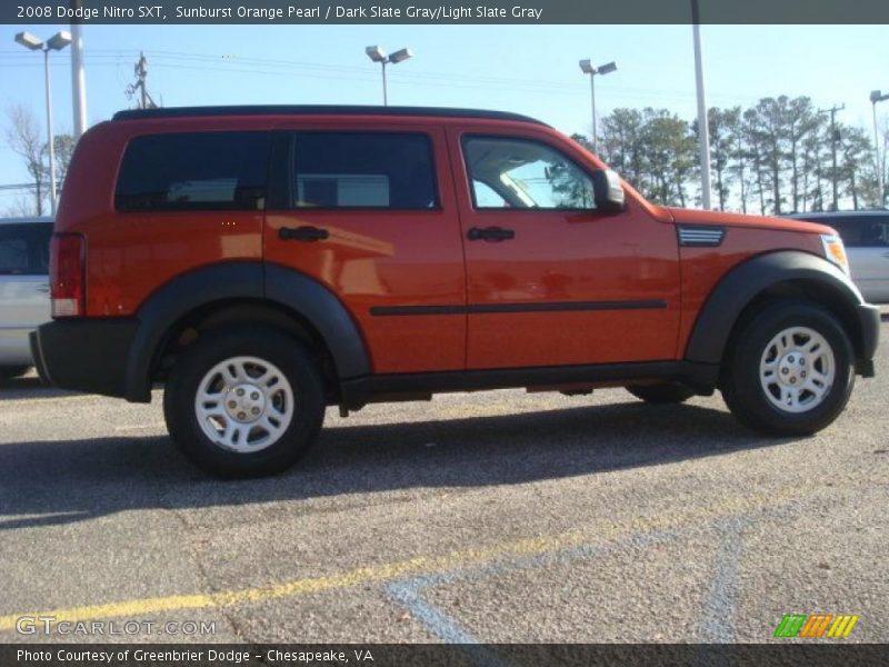 Sunburst Orange Pearl / Dark Slate Gray/Light Slate Gray 2008 Dodge Nitro SXT