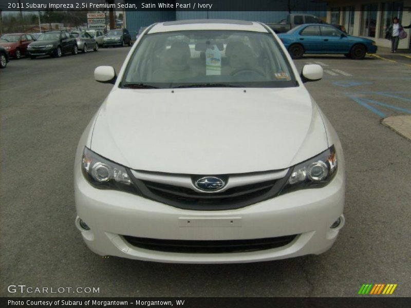 Satin White Pearl / Ivory 2011 Subaru Impreza 2.5i Premium Sedan