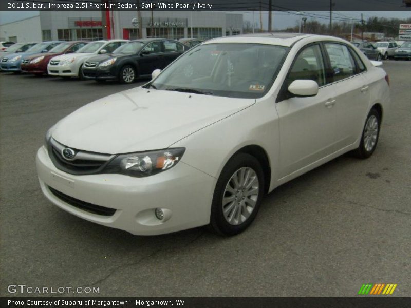 Satin White Pearl / Ivory 2011 Subaru Impreza 2.5i Premium Sedan