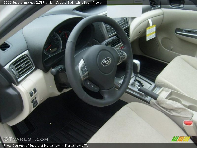 Satin White Pearl / Ivory 2011 Subaru Impreza 2.5i Premium Sedan